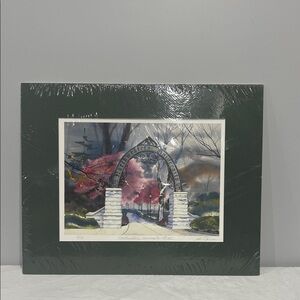 Northwestern University Weber Arch lithograph by Robert Johnson artist signed